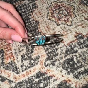 Blue Stone Owl Silver Adjustable Bracelet